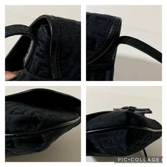 Fendi FF Zucca Logo Zucchino Monogram Canvas Shoulder Bag Purse Vintage Y2K 90's - Picture 16 of 16